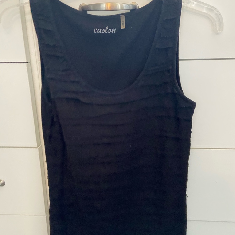 Caslon back ruffled tank top